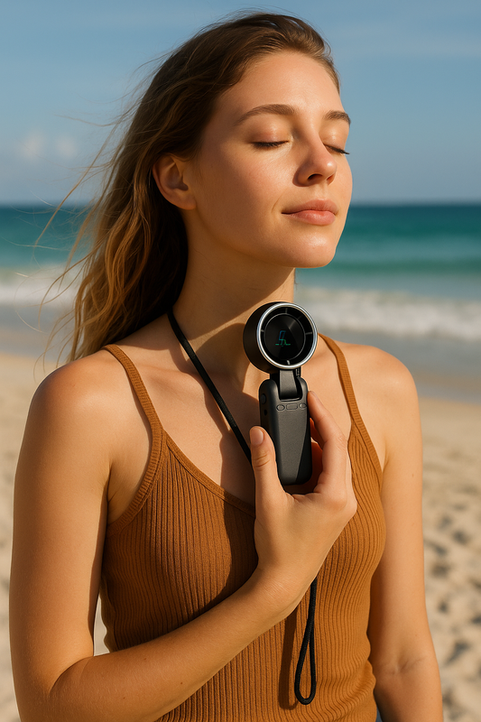 Stay Cool Anywhere – 10-Hour Rechargeable Turbo Fan for Travel, Work & Outdoor Comfort